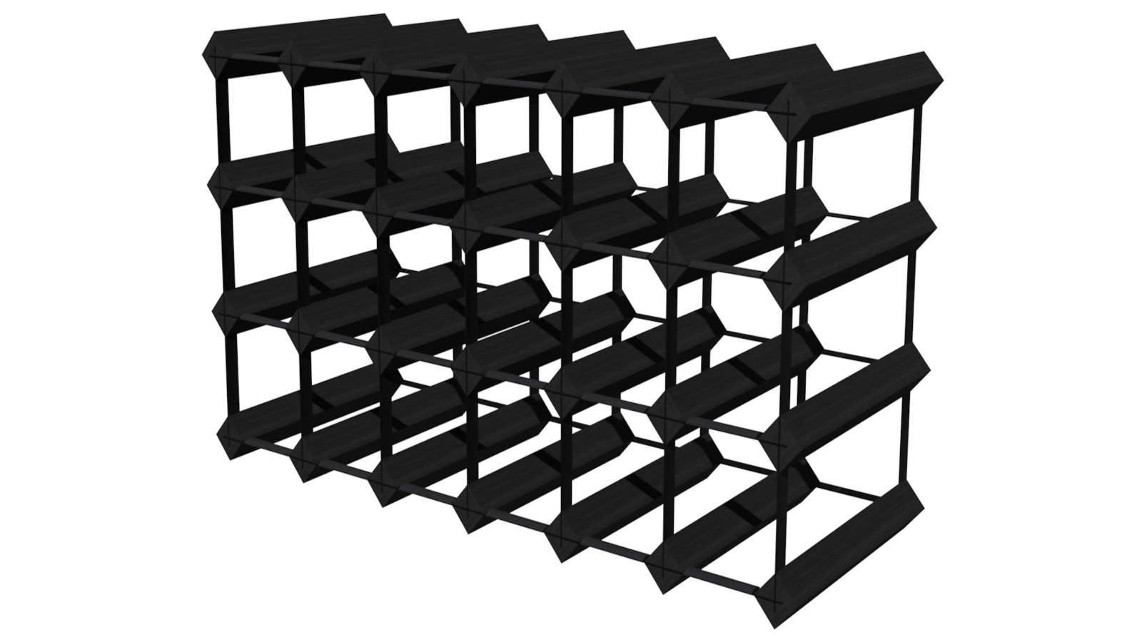 Wine Rack Store 24 Bottles Un-Assembled Classic Line Wine Rack - Rich Black