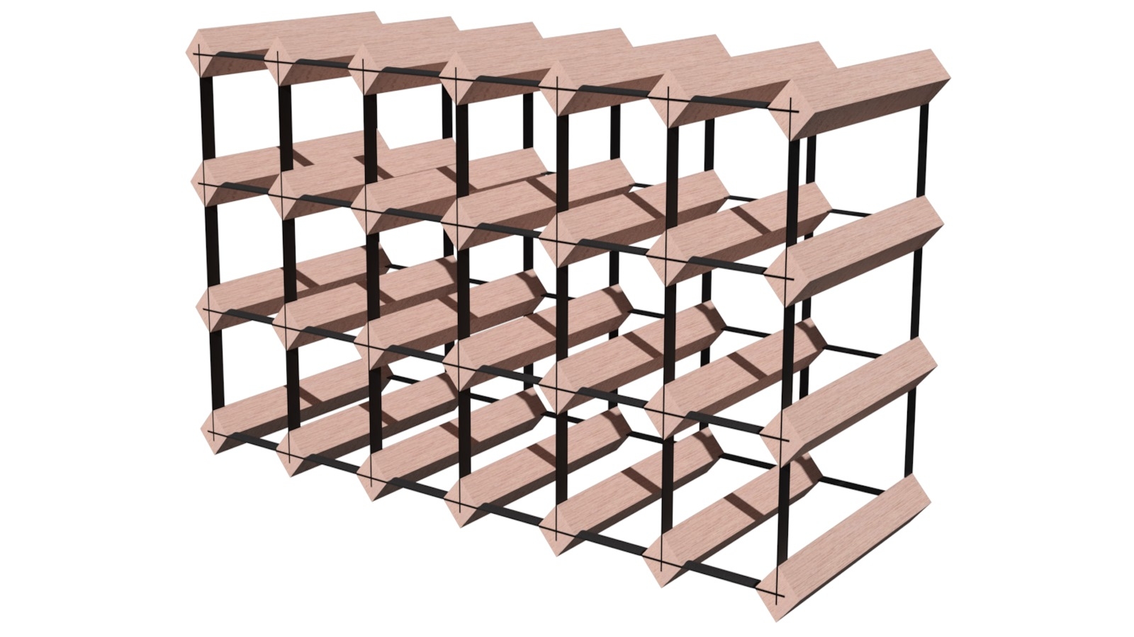 Wine Rack Store 24 Bottles Un-Assembled Classic Line Wine Rack - Rustic Hardwood