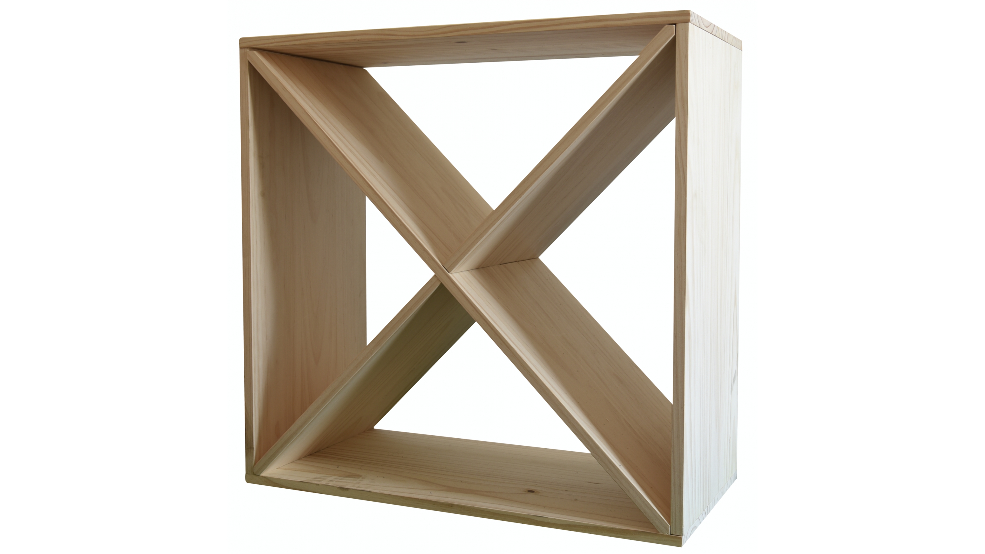 Wine Rack Store 40 Bottles Un - Assembled X-Module Cube Wine Rack - Natural Pine