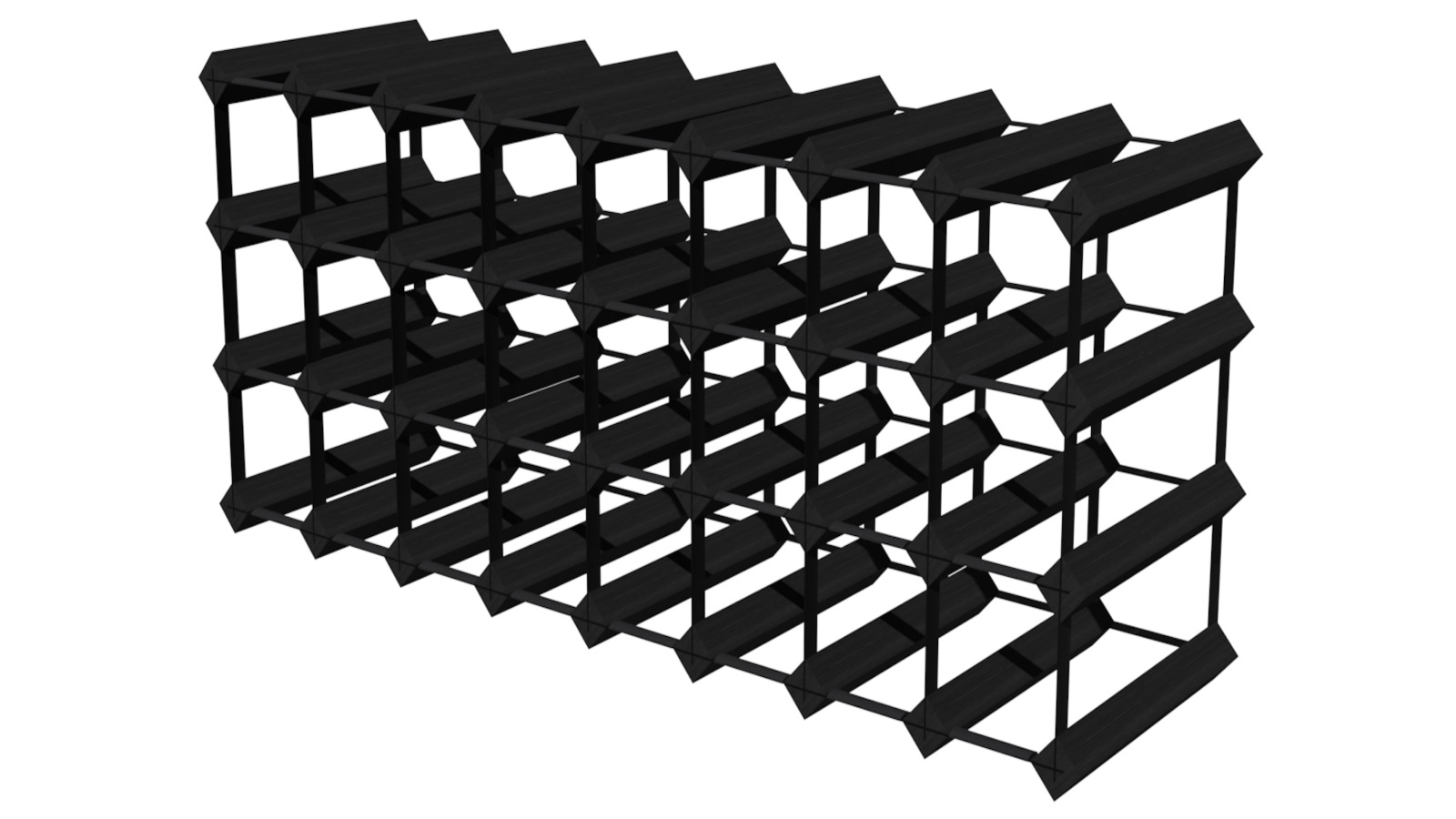 Wine Rack Store 32 Bottles Un-Assembled Classic Line Wine Rack - Rich Black