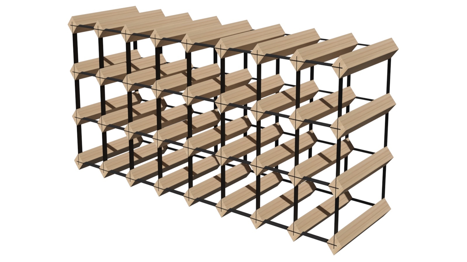 Wine Rack Store 32 Bottles Un-Assembled Classic Line Wine Rack - Natural Pine