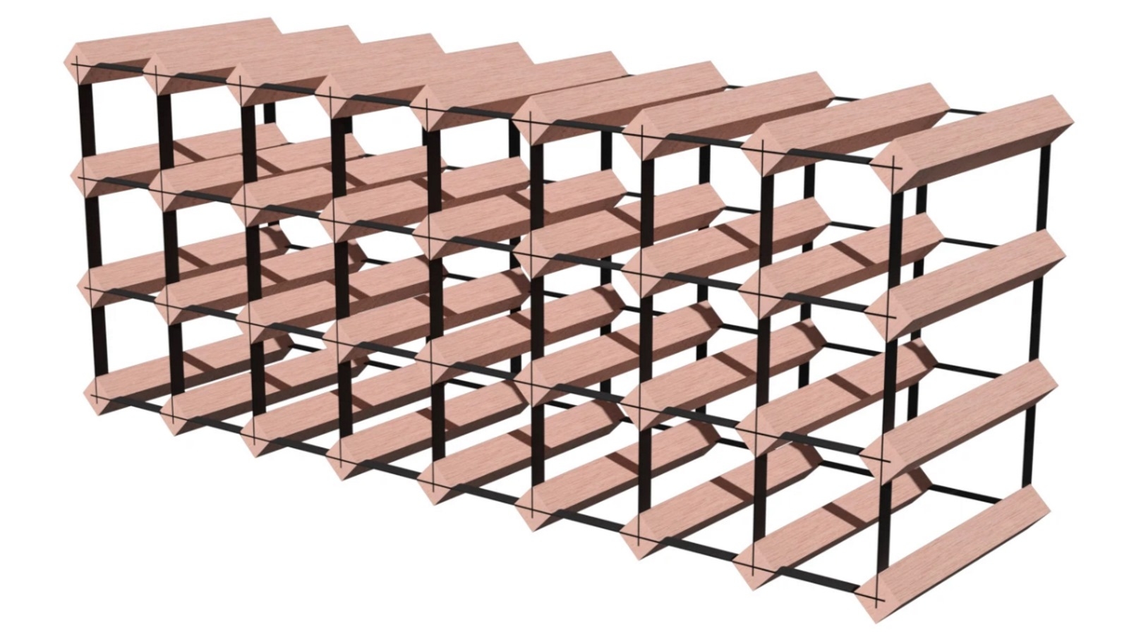Wine Rack Store 32 Bottles Un-Assembled Classic Line Wine Rack - Rustic Hardwood