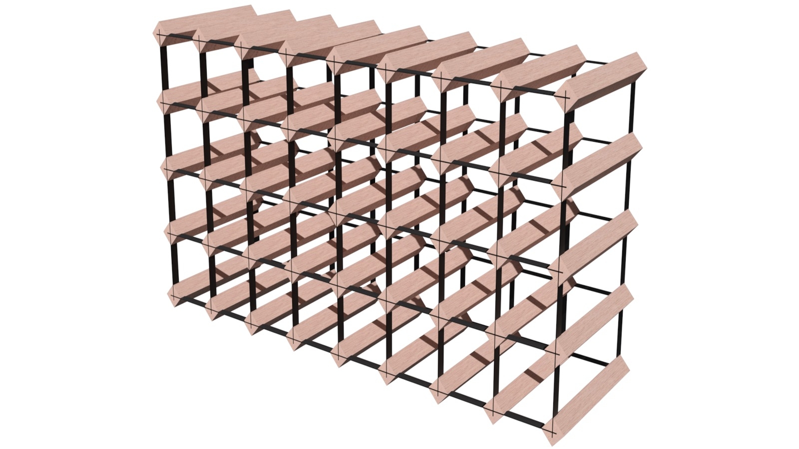Wine Rack Store 40 Bottles Assembled Classic Line Wine Rack - Rustic Hardwood