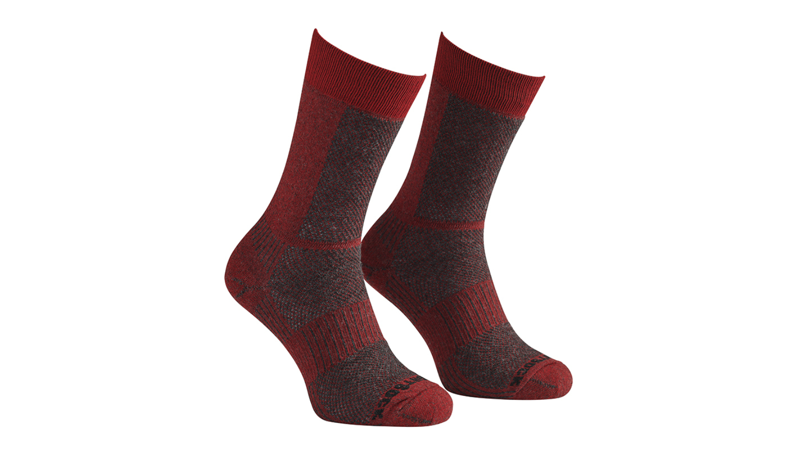 Wrightsock Eco Lt Hike Crew Unisex Socks Large AU 8-11.5 Mens/9.5-11 Women -  Black/Red