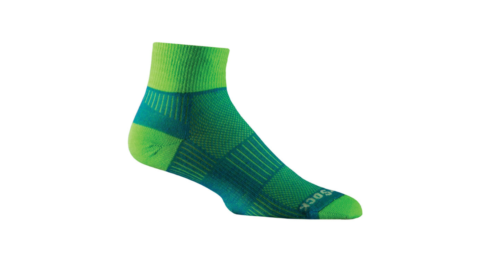 Wrightsock Coolmesh II Quarter Unisex Activewear Socks Small AU 4-6 Women - Blue/Green