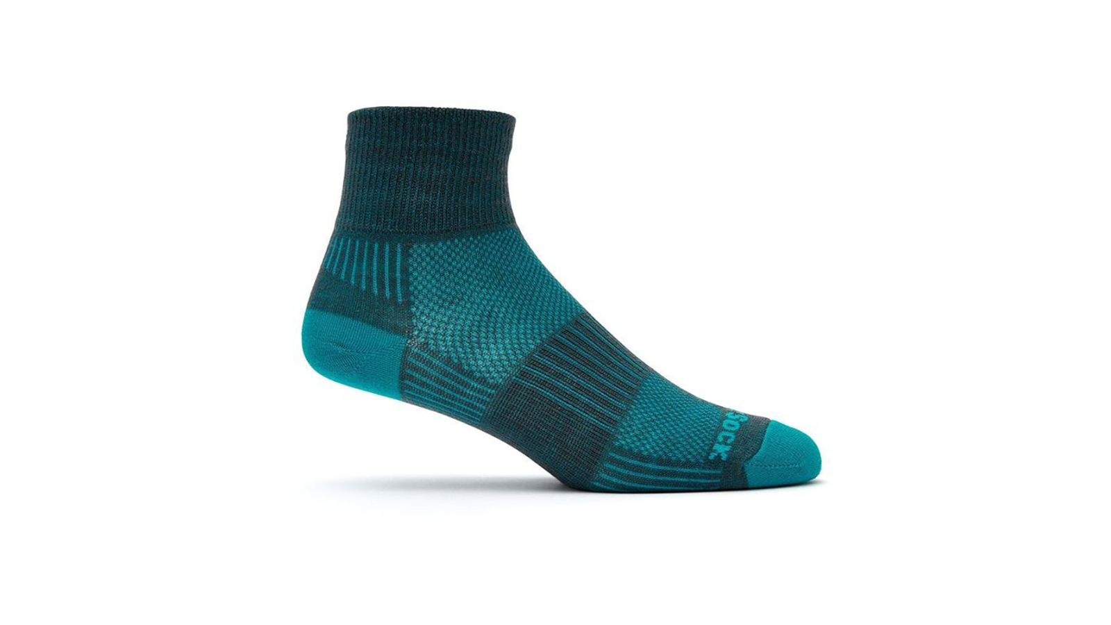 Wrightsock Coolmesh II Quarter Unisex Socks Small AU 4-6 Women - Ash Turquoise