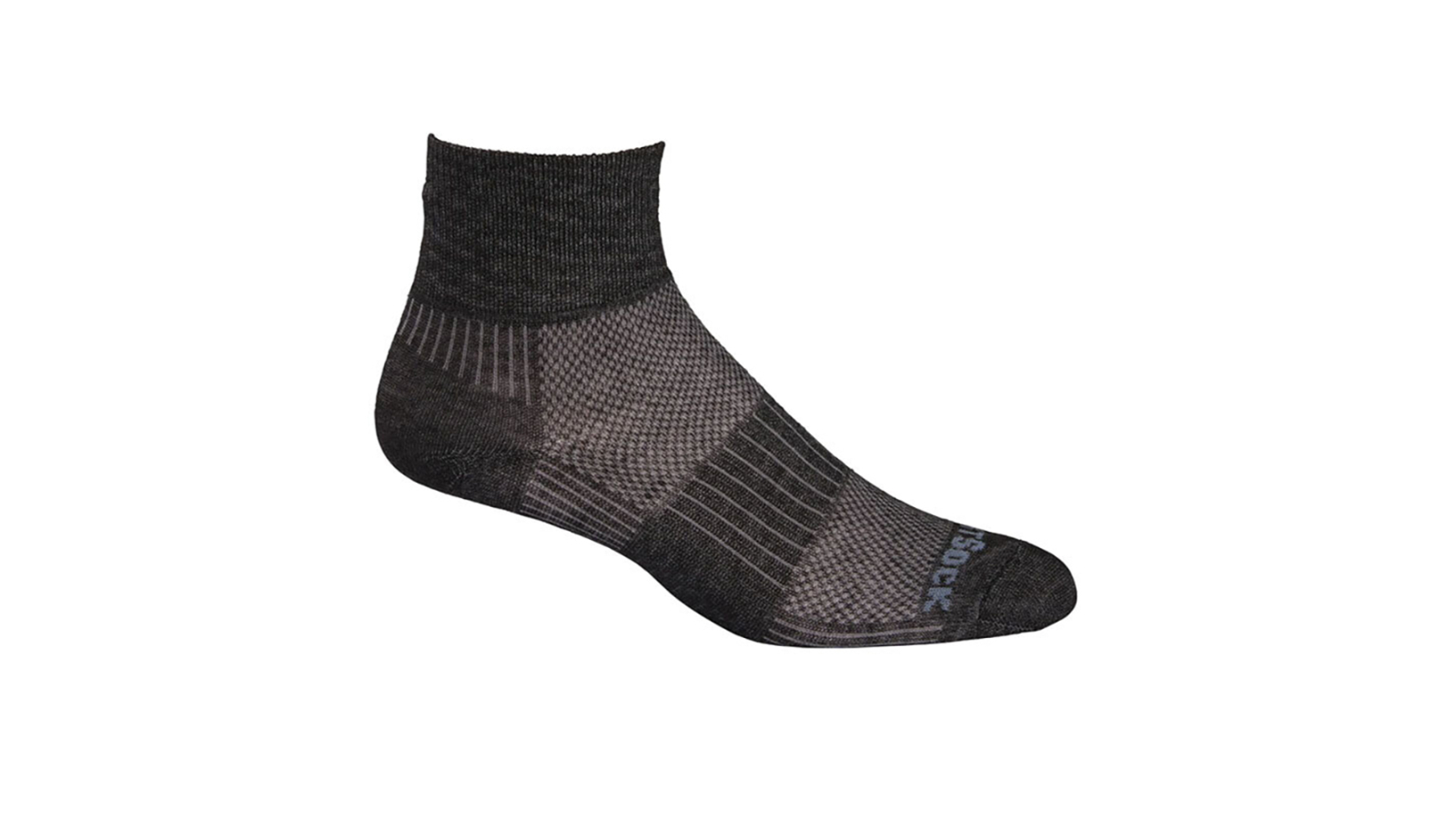 Wrightsock Coolmesh II Quarter Socks Medium AU 4-7.5 Mens/6.5-9 Women - Black Marl