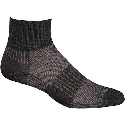 Wrightsock Coolmesh II Quarter Socks Medium AU 4-7.5 Mens/6.5-9 Women - Black Marl