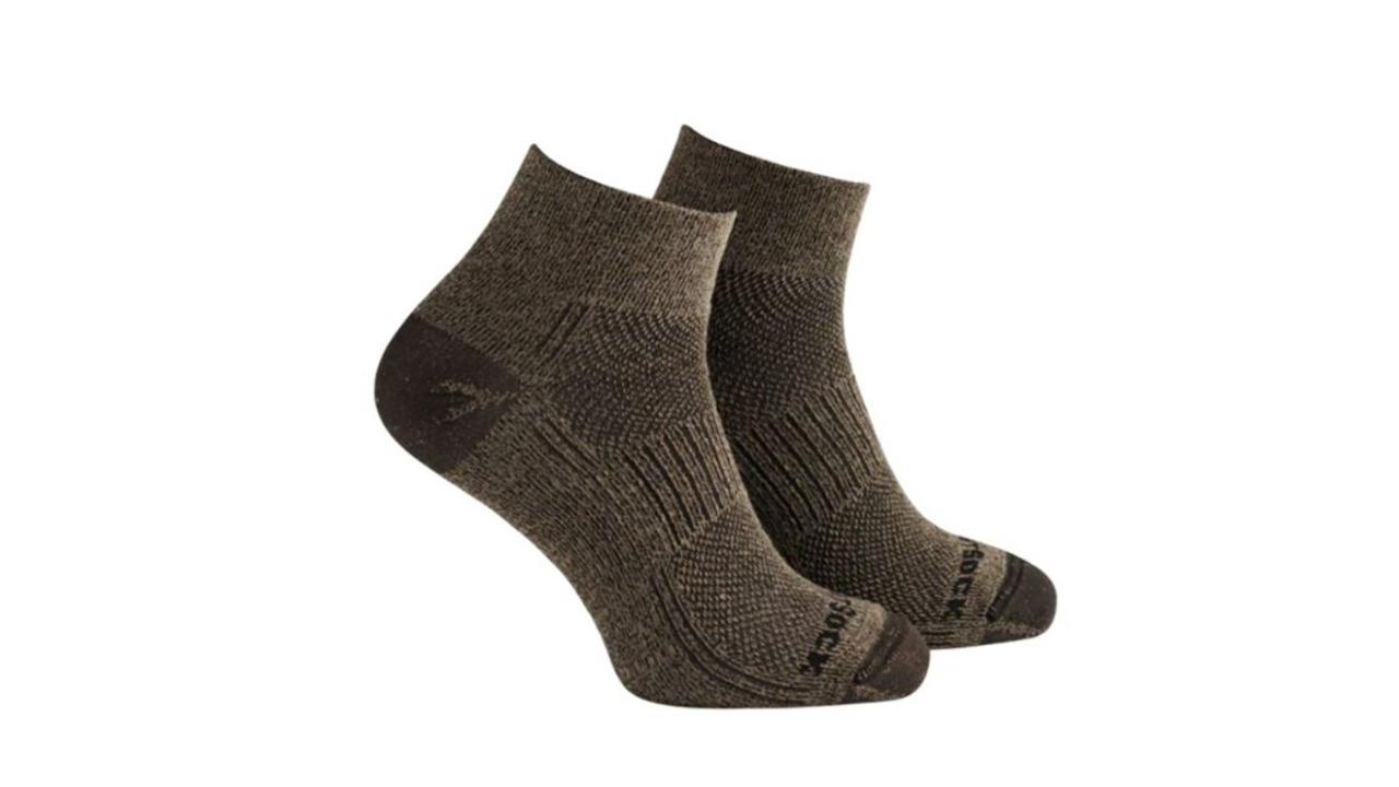 Wrightsock Coolmesh II Quarter Twist Socks Large AU 8-11.5 Mens/9.5-11 Womens -  Khaki