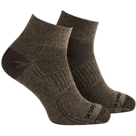 Wrightsock Coolmesh II Quarter Twist Socks Large AU 8-11.5 Mens/9.5-11 Womens - Khaki