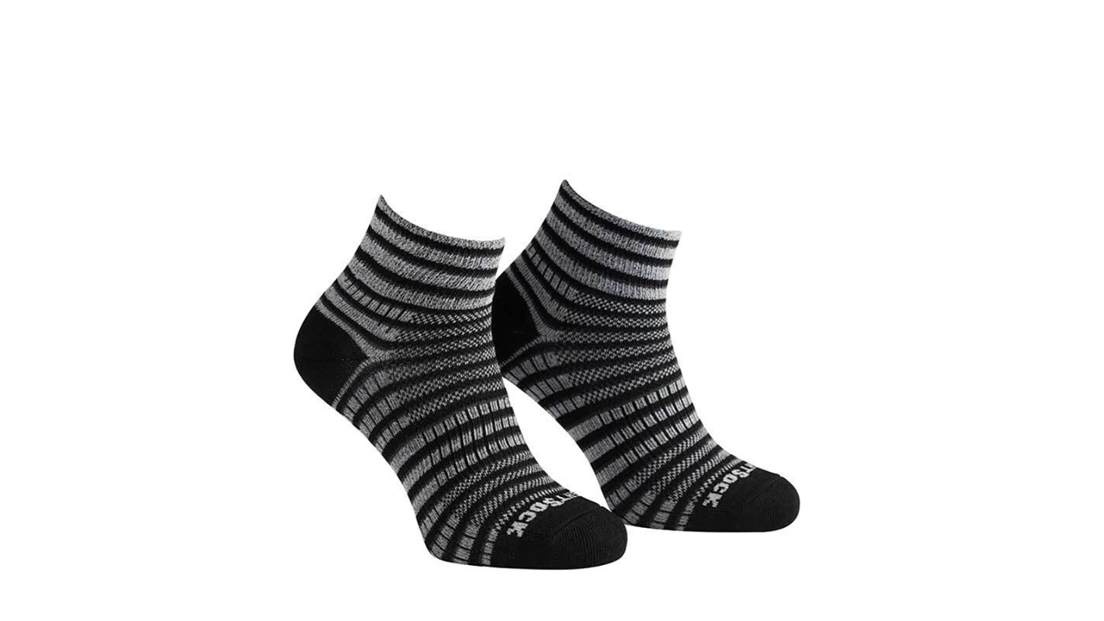 Wrightsock Coolmesh II Socks Medium AU 4-7.5 Mens/6.5-9 Womens - Stripe Black/White