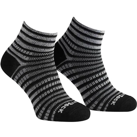 Wrightsock Coolmesh II Socks Medium AU 4-7.5 Mens/6.5-9 Womens - Stripe Black/White