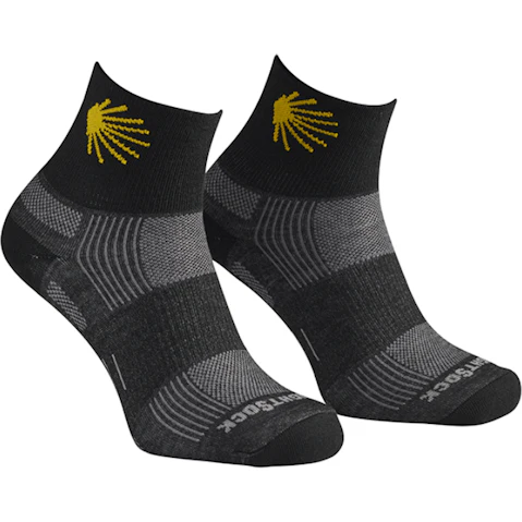 Wrightsock Eco Explore Quarter Unisex Hiking Socks X-Large AU 12 Mens - Black/Camino