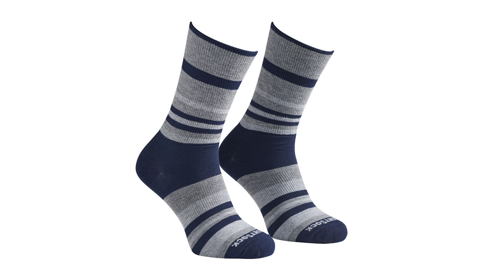 Wrightsock Eco Explore Crew Socks Large AU 8-11.5 Mens/9.5-11 Womens - Navy Stripe