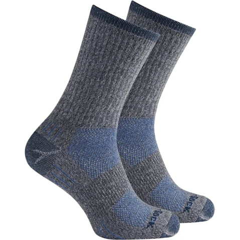 Wrightsock Silver Escape Crew Socks Medium AU 4-7.5 Mens/6.5-9 Womens - Ash Twist/Blue