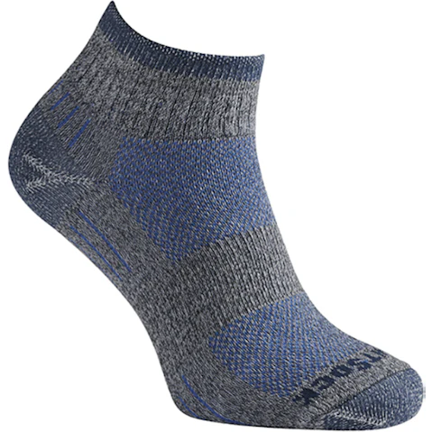 Wrightsock Escape Quarter Socks Medium AU 4-7.5 Mens/6.5-9 Womens - Ash Twist/Blue