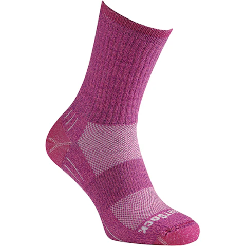Wrightsock Escape Crew Unisex Outdoor Hiking Socks Size AU 4-6 Womens - Pink