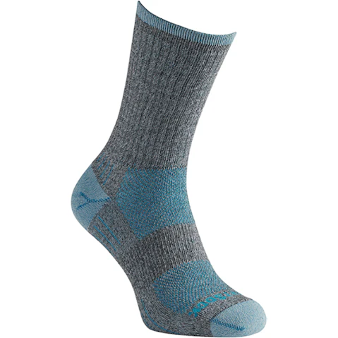 Wrightsock Escape Crew Socks Large AU 8-11.5 Mens/9.5-11 Womens - Ash Twist/Turquoise