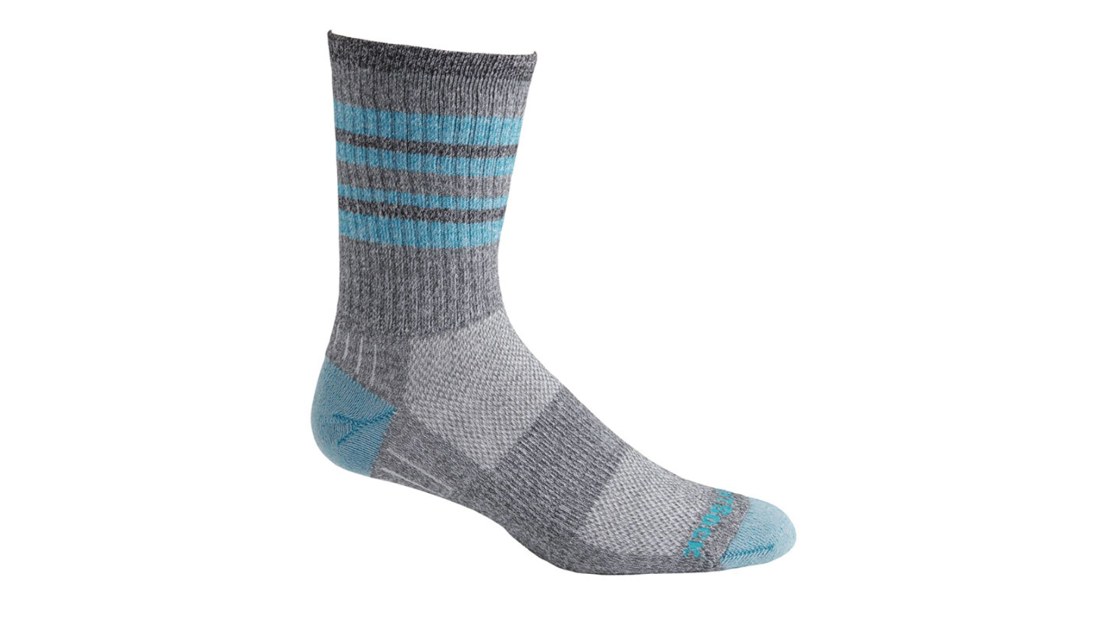 Wrightsock Escape Crew Stripes Socks Large AU 8-11.5 Mens/9.5-11 Womens - Turquoise