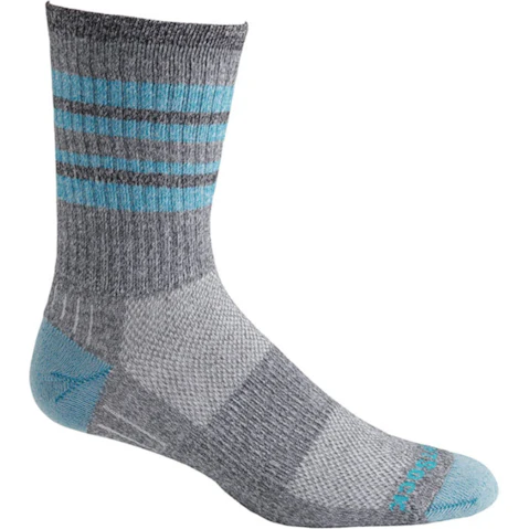 Wrightsock Escape Crew Stripes Socks Large AU 8-11.5 Mens/9.5-11 Womens - Turquoise