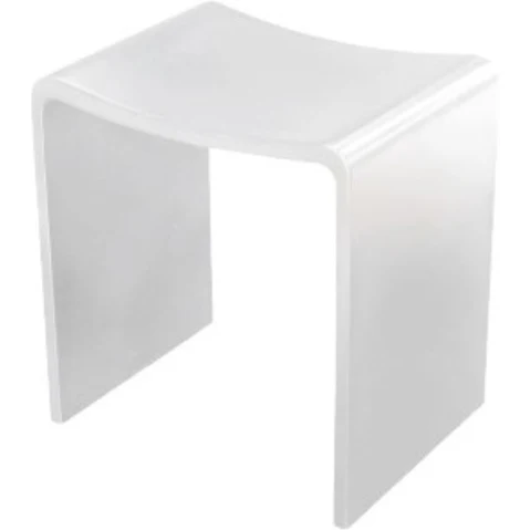 Thermogroup Thermorail Willow Solid Surface Shower Stool - White