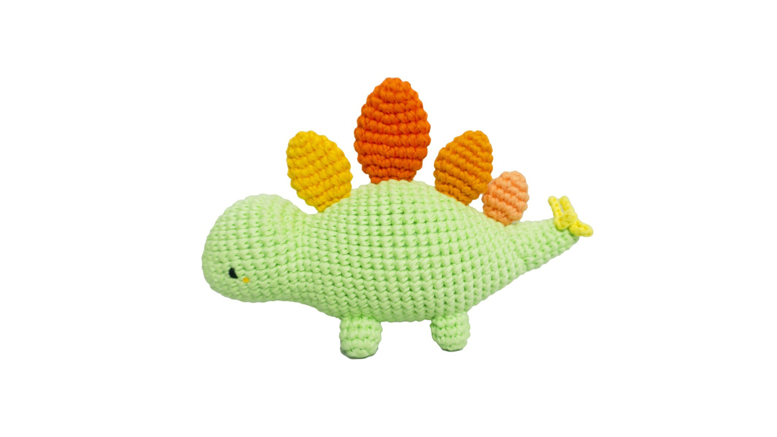 Bobi Craft Cotton 18cm Stegosaurus Soft Rattle Animal Plush Toy - 3 year+