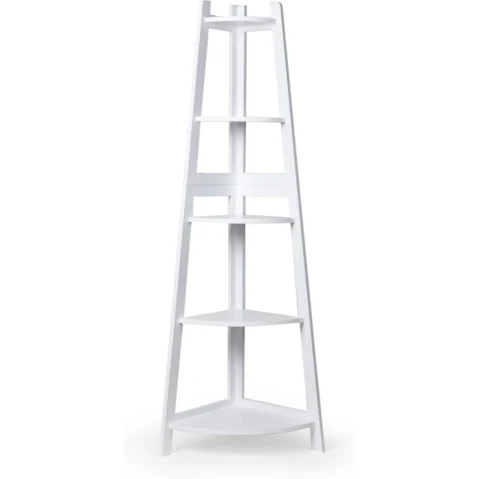 Levede 5-Tier Wooden Corner White Storage Home Display Rack Plant Stand