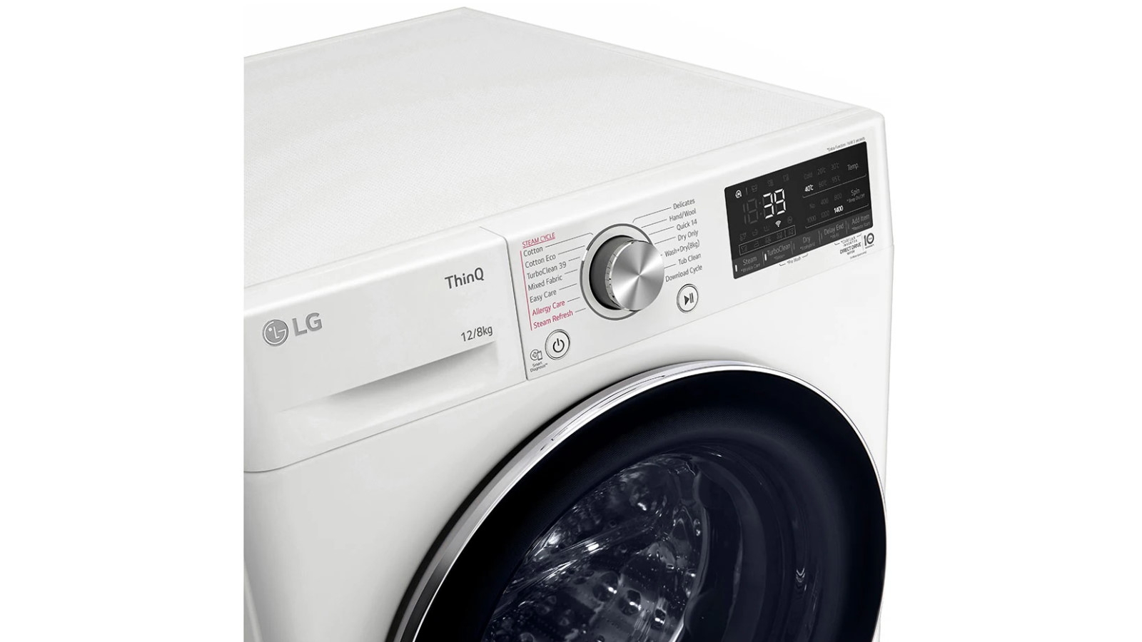 LG 12 8kg Series 9 Front Load Washer Dryer Combo with Steam White Harvey Norman