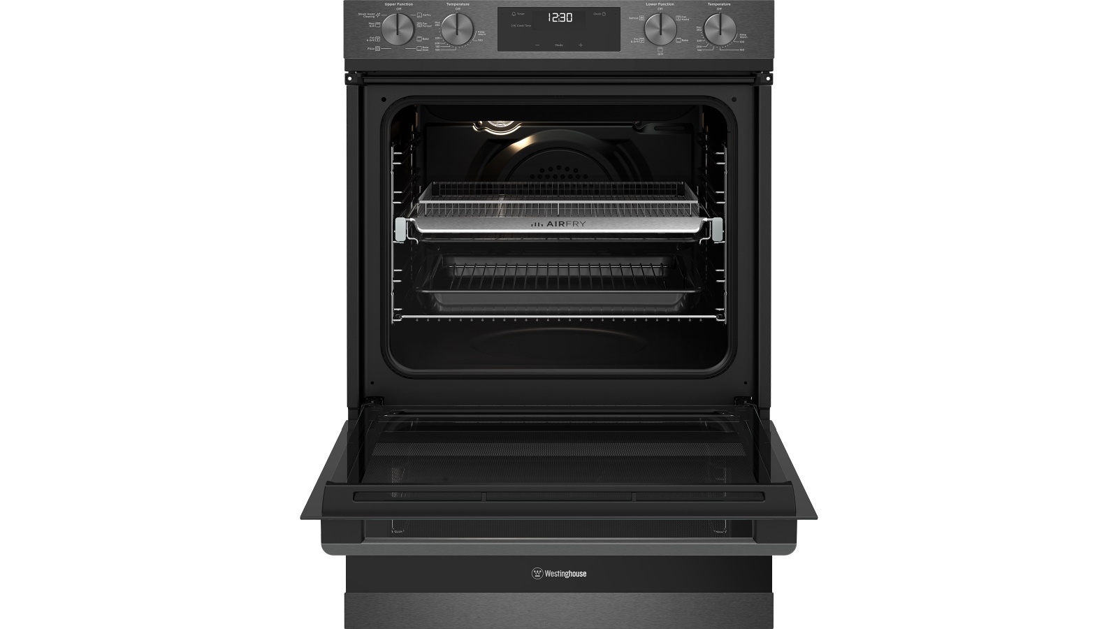 Westinghouse 600mm MultiFunction 8/5 Duo Oven with Air Fry Dark