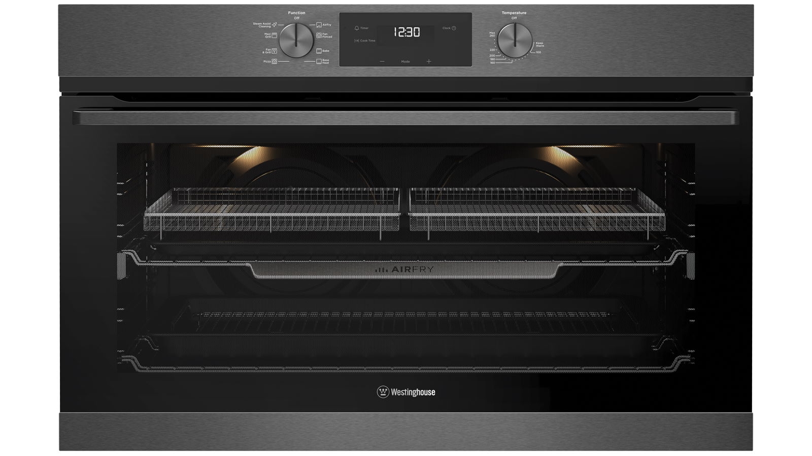 Westinghouse 900mm Multi-Function 8 Oven with Air Fry - Dark Stainless Steel