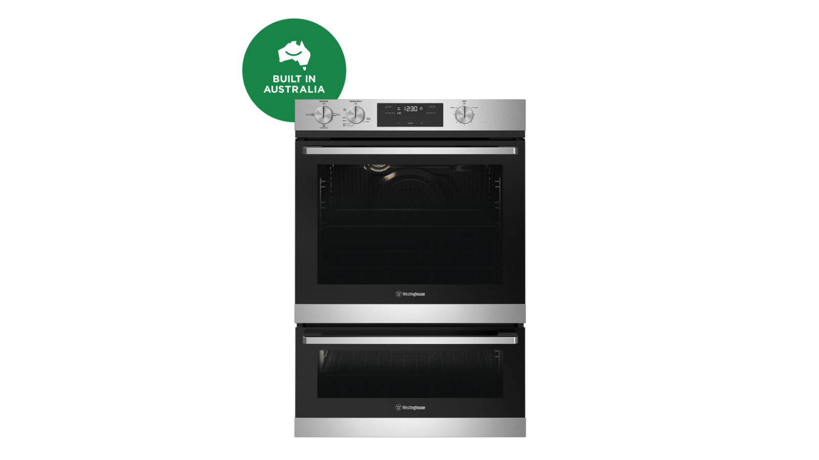 Westinghouse 600mm Stainless Steel Fan Forced Natural Gas Wall Oven with Separate Grill
