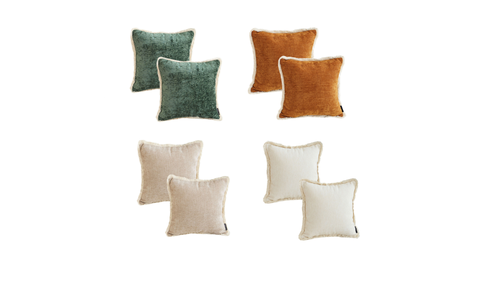 Soga 2 Piece 45cm Home Aesthetic Chenille Texture Tassel Square Throw Pillow