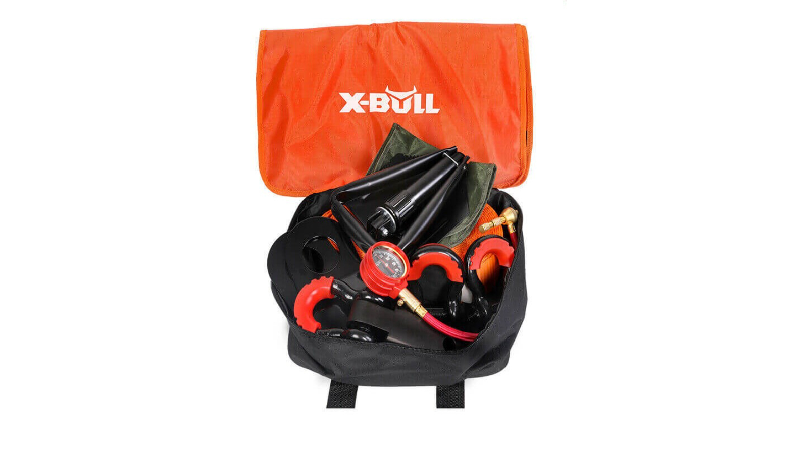 X-Bull 11 Piece 4WD Off Road Snatch Strap Winch Recovery Kit