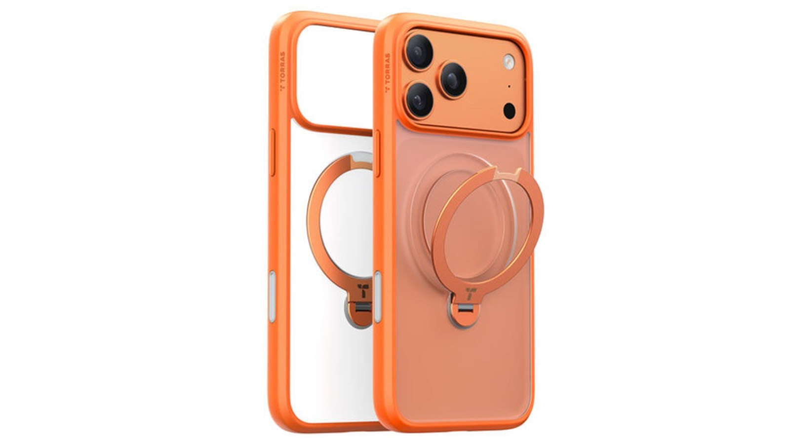 Torras Ostand Spin MagSafe Case for iPhone 17 Pro - Cosmic Orange