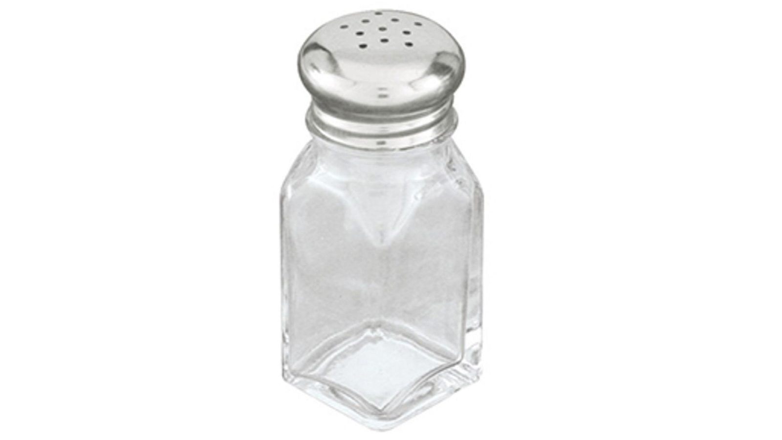 Trenton Glass Salt And Pepper Shakers Square Stainless Steel- Set of 12