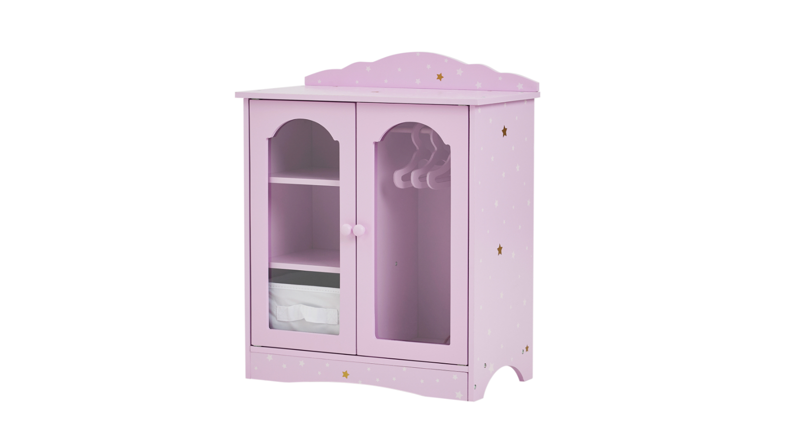 Olivia's Little World Twinkle Stars 18inch Doll Closet with Shelves Hangers and Storage Bin - Purple