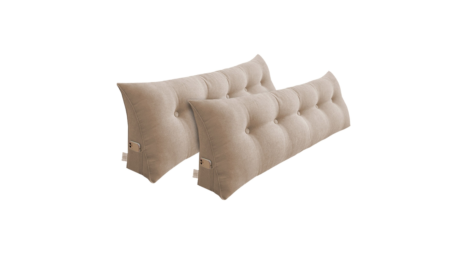 Soga 2 Piece Triangular Beige Wedge Cushion Pillow - 100cm 