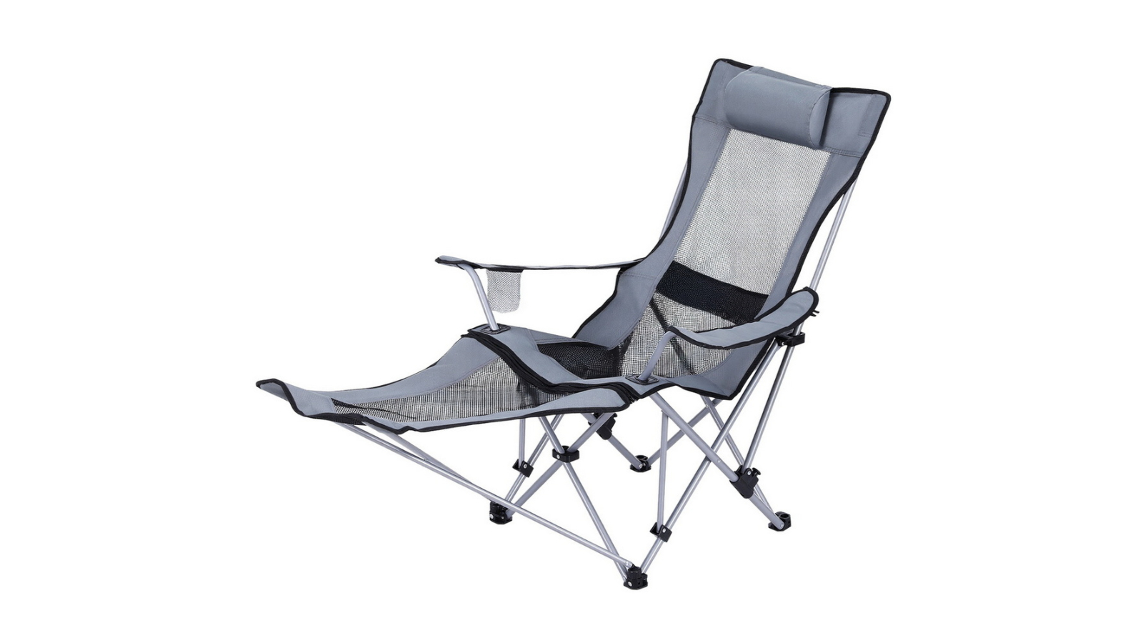 Weisshorn Outdoor Adjustable Folding Camping Chair - Grey