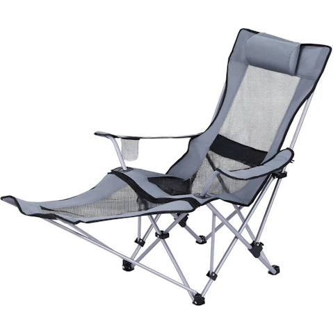 Weisshorn Outdoor Adjustable Folding Camping Chair - Grey