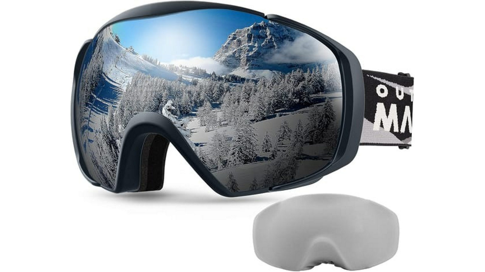 OutdoorMaster OTG Anti-Fog and UV Protection Ski/Snowboard Goggles with Cover