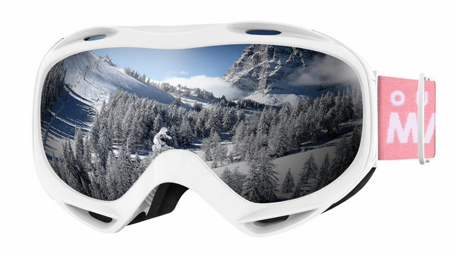 OutdoorMaster Over Glasses Ski/Snowboard Goggles for Men, Women and Youth with UV Protection - White