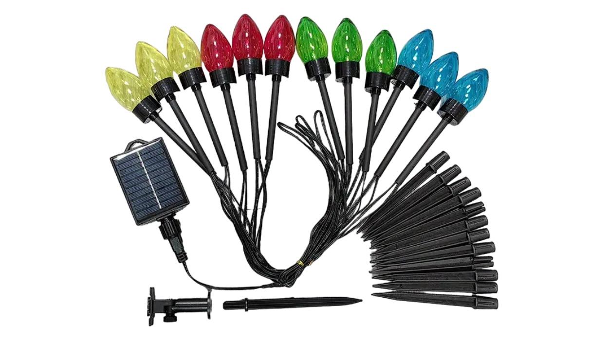 TM 12-in-1 C9 Pointed Bubble Color Lawn Christmas Light