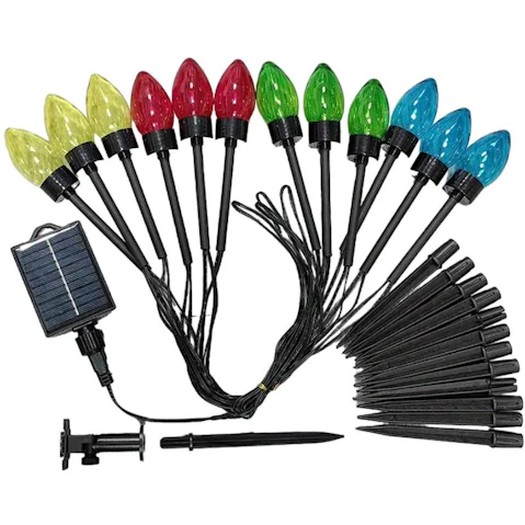 TM 12-in-1 C9 Pointed Bubble Color Lawn Christmas Light