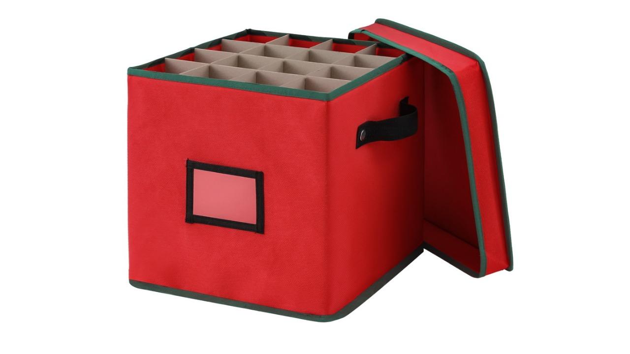 Jingle Jollys Christmas Baubles Storage Box - Red
