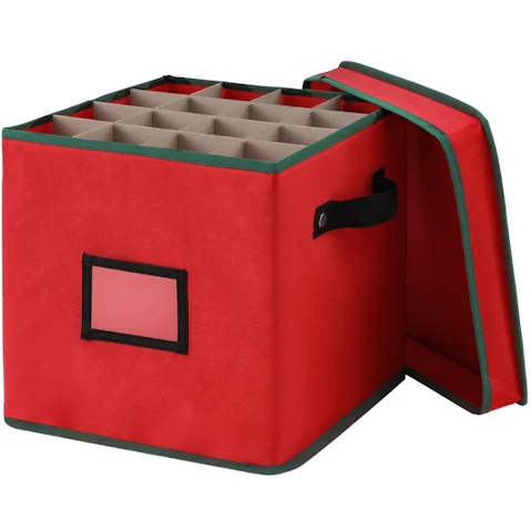 Jingle Jollys Christmas Baubles Storage Box - Red
