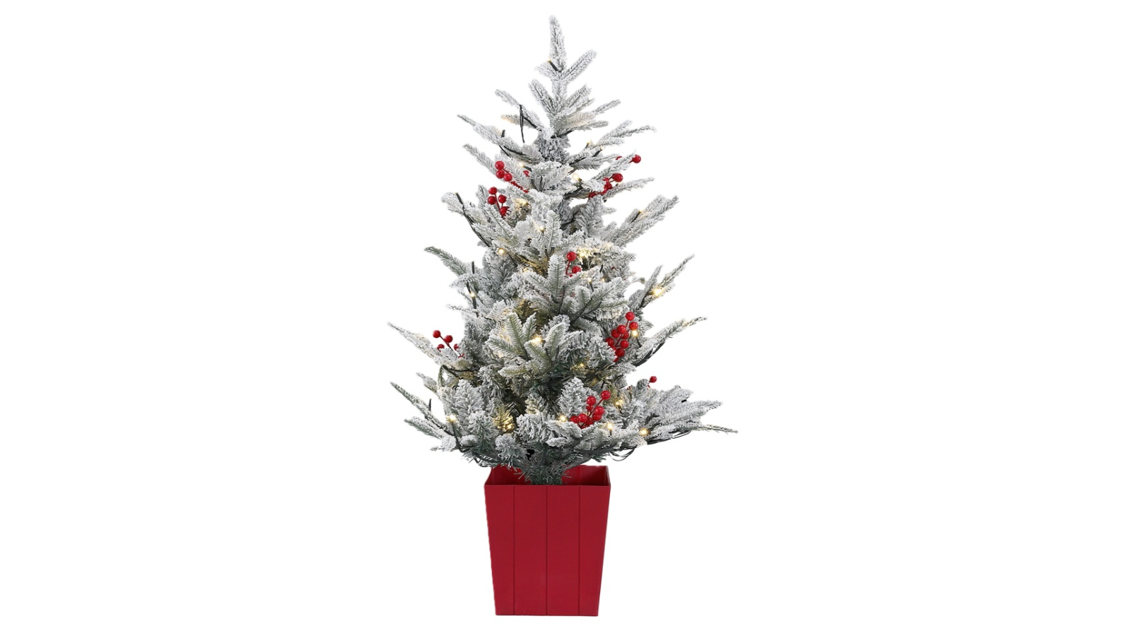 Jingle Jollys 100cm Red Berries Christmas Potted Tree