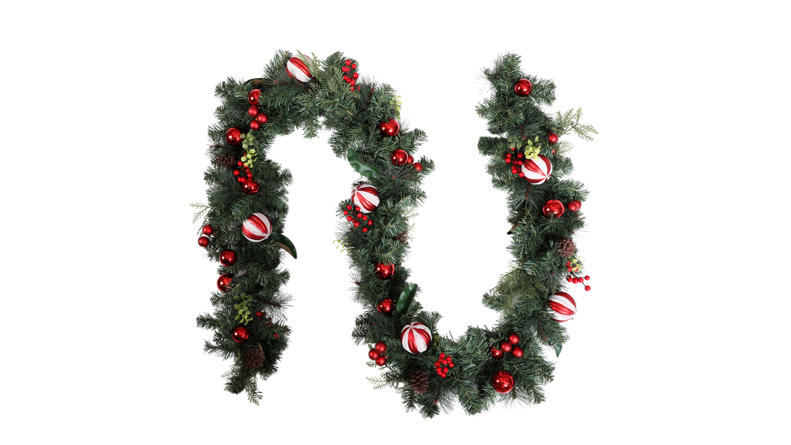 Jingle Jollys XM-TR-GAR-9FT-BERRY-RED Christmas Garland - 270cm