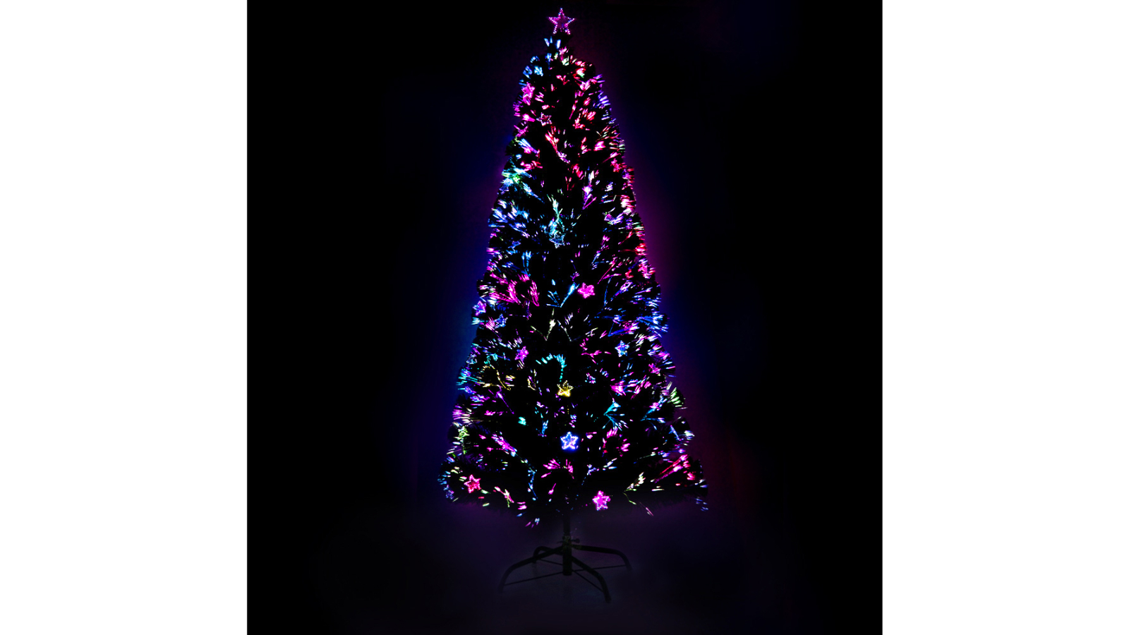 Jingle Jollys 7FT Optic Fiber LED Christmas Tree 280 Tips Multi Colour Lights