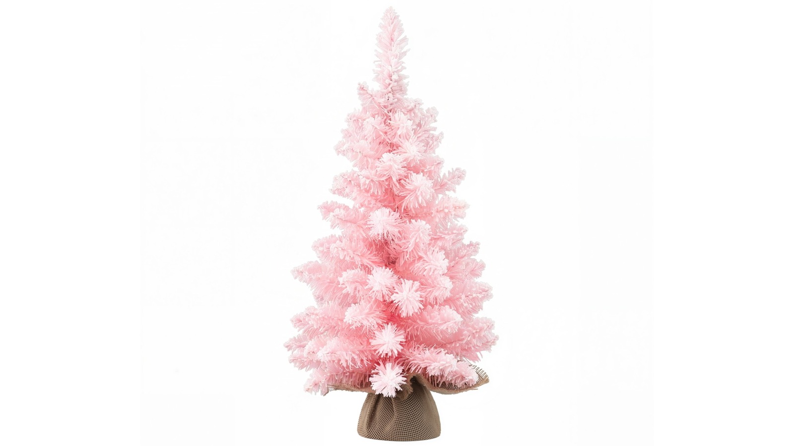 Jingle Jollys 60cm Flocked Pink Mini Tabletop Christmas Tree