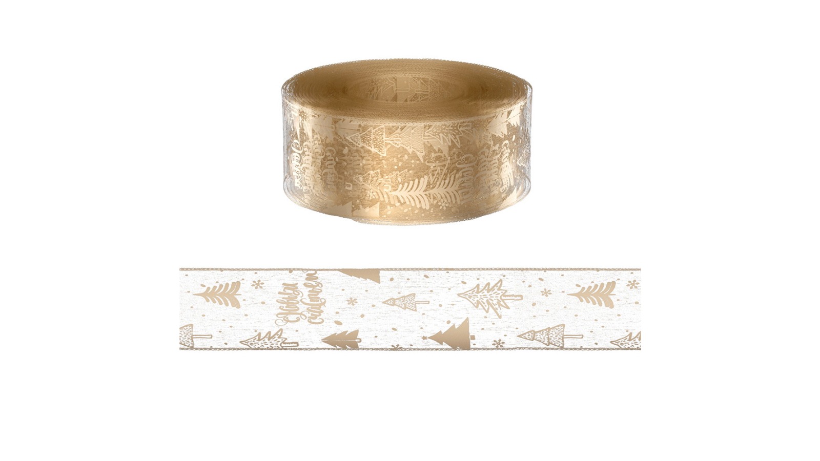 Jingle Jollys 20m Christmas Ribbon Roll Bow - Gold